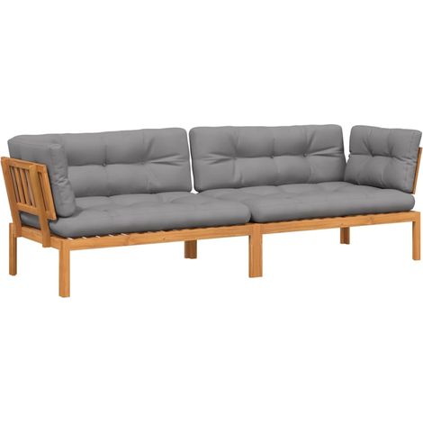 Divani Angolari Pallet Giardino con Cuscini 2pz Massello Acacia vidaXL (1/5)