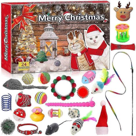 Katzen-Adventskalender: 24 Tage voller Spielzeug und Leckerlis für Katzen, interaktives Katzenminze-Spielzeug, das perfekte Geschenk für Katzenliebhaber