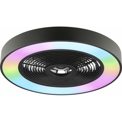 Briliant LED Deckenleuchte Catania mit Ventilator 40W RGB schwarz Deckenlampen (1/3)