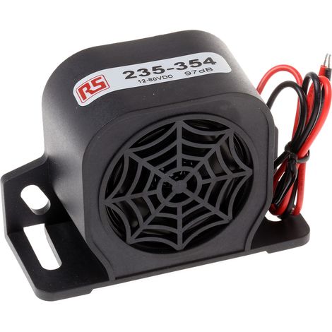 Avertisseur sonore Noir RS PRO, 12 80 V c.c., 97dB ( Prix pour 1 )