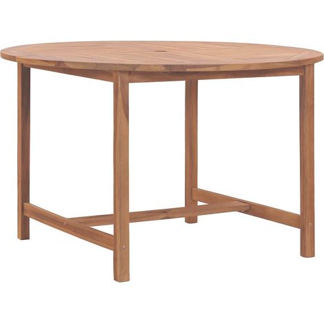 Garten-Esstisch Ø110x75 cm Massivholz Teak vidaXL (1/5)