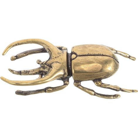 Sculpture de scarabée en bronze antique 2 pièces de décoration de bureau d'insectes (1/5)