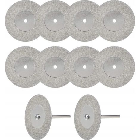 30-mm-Diamantscheiben für Dremel-Minischleifer, 10 Stück + 2 Dorne