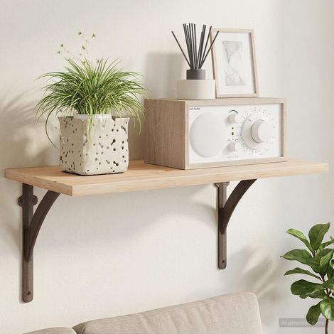 vidaXL Soportes para estanterías de pared 2 uds. Marrón antiguo (1/5)