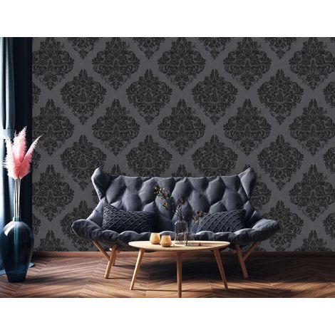 Wallarena Vliestapete Abstrakte Ornamente Schwarz für Wohnzimmer und Schlafzimmer, 10 m x 50 cm – inkl. Kleister & Anleitung (1/5)
