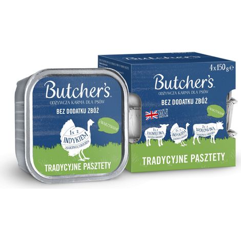 Nourriture humide pour chiens Butcher's Original, mélange de saveurs, pâté, 4 x 150 g 1 pièce. (1/5)