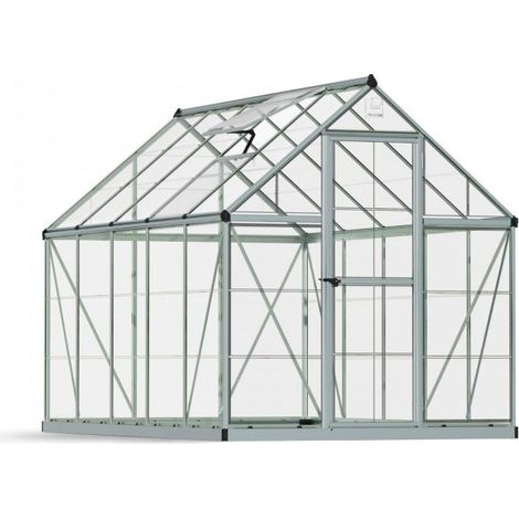 Greenhouse Harmony 6 x 10 - Polycarbonate - L306 x W185 x H208 cm - Silver