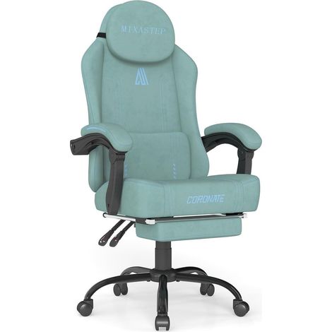 Ergonomischer Gaming Stuhl mit Verstellbarer Rückenlehne Blau (1/5)