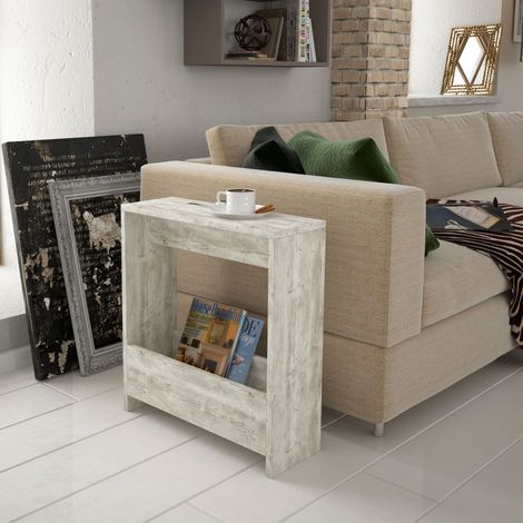 Decortie Simpi Moderner Beistelltisch Antike Weiß Mehrzweck mit Kreativität H 60cm 2 Etagen