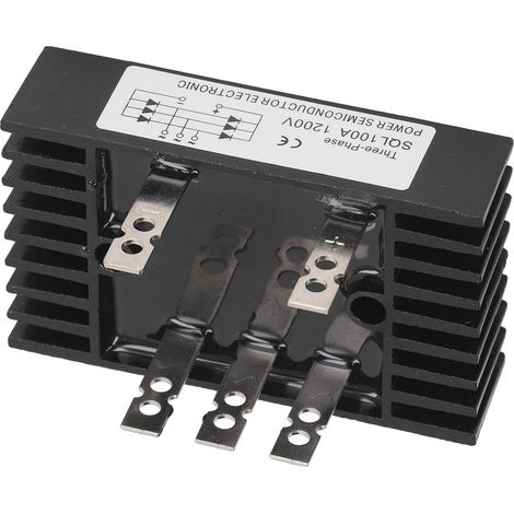 Hochleistungs-Diodenbrücken-Spannungsregler, 3-phasig, 100 A, 1200 V, Modul mit Kühlkörper (1/5)