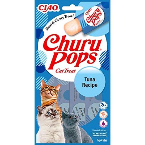 INABA CHURU POPS - FRIANDISES À MAIN POUR CHATS - DÉLICIEUX, SAVOUREUX SNACKS POUR CHATS - THON - 60GR EU711