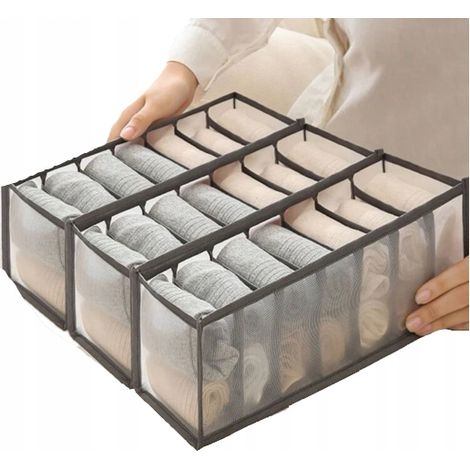 CONTENEDOR ORGANIZADOR PARA CALCETINES, ROPA INTERIOR Y ARMARIOS Juego de 3 (1/5)