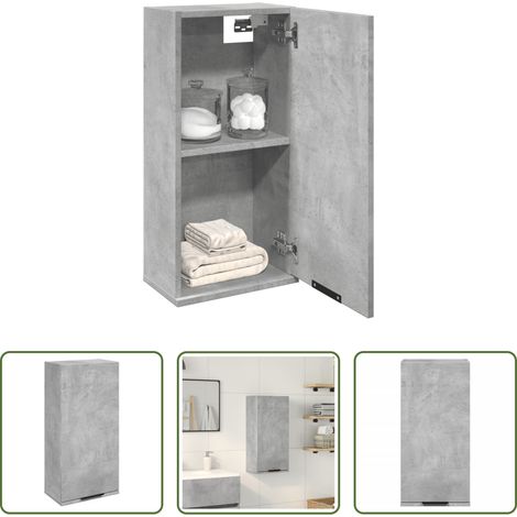 Rangement salle de bain - Armoire de salle de bain murale Gris béton 32x20x67 cm (1/5)