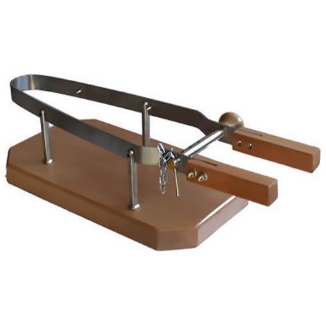 FERMA PROSCIUTTO MORSA PER PROSCIUTTO IN ACCIAIO INOX BASE LEGNO NOCE (16378)