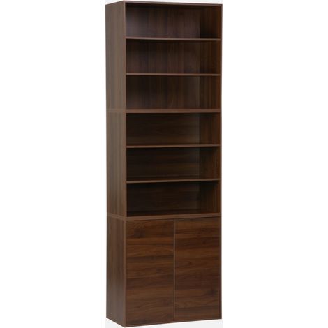 Scaffale, libreria modulare con 2 ante e 5 ripiani (1/5)