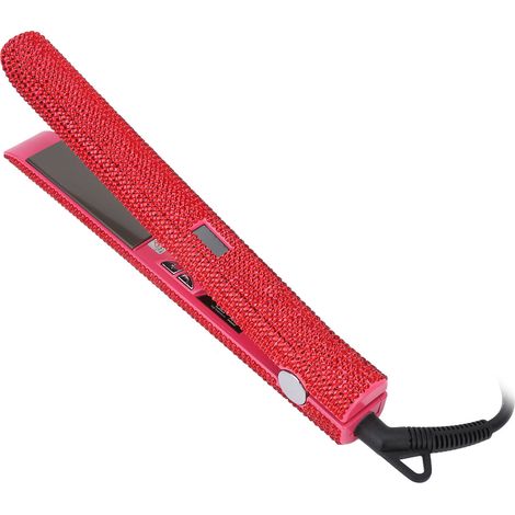 Lisseur professionnel pour cheveux roux, fer à friser en titane avec strass, prise UE 220 V (1/5)