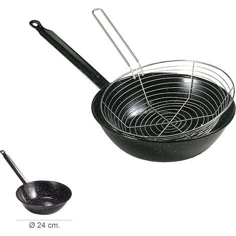 GARCIMA Padella smaltata con manico Ø 24 cm. Con padella