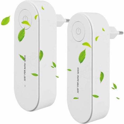 Purificateur d'air enfichable, 2 packs de mini purificateur d'air Laveur d'air à fonctionnement silencieux pour les allergènes d'animaux de compagnie, Fumoir, Appartement Chambre Cuisine Toilette