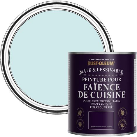 Peinture Bleue Résistante à l'eau pour Faïence de Cuisine, Finition Mate - Eucalyptus 750ml (1/5)