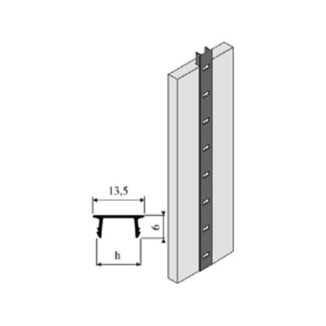 Estantería de aluminio empotrable 1337 VACHETTE - Oro anodizado - L.2 m - 0290247