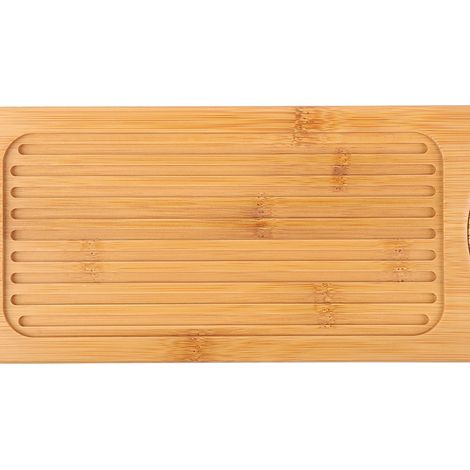 Plateau de service portable rectangulaire en bambou pour théière Kung Fu, idéal pour ranger et servir le thé. (1/5)