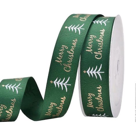 rouleau de ruban de Noël pour emballage cadeau, ruban d'impression, accessoire d'emballage-910cm-Green (1/3)