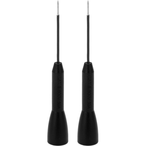 Lot de 2 sondes de test avec protection isolante, faciles à utiliser, sonde de perforation pour multimètre de 1 mm, 600 V 10 A, noires. (1/5)