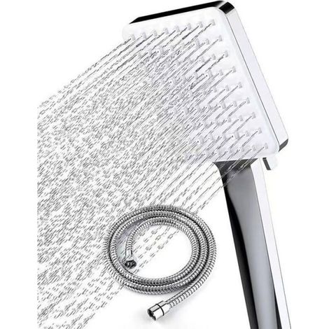 Pommeau de douche - - Noir - 1,5m tuyau - 6 modes - Haute pression (1/5)