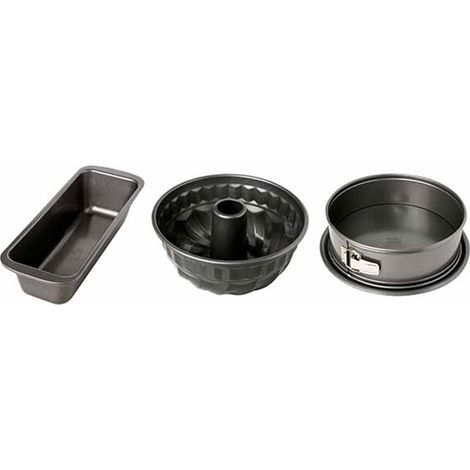 Set de moldes para repostería - BIRKMANN - FÁCIL HORNEADO - Acero Carbono - 3 piezas