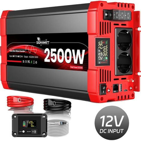 Inverter, comandi intuitivi, alta efficienza, 12V 2500W (5000W di picco) (1/2)
