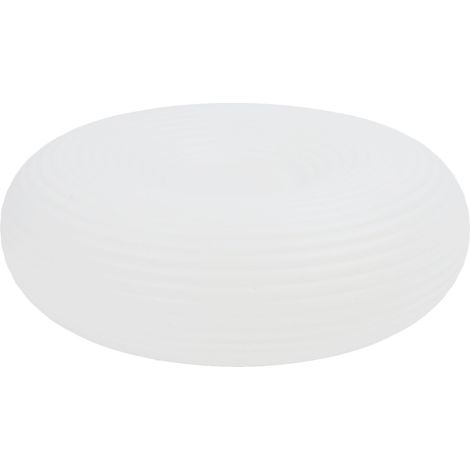 Plafonnier LED encastré rond, abat-jour fileté blanc crème, idéal pour salon, salle à manger et chambre, 35 cm / 13,8 pouces (1/5)