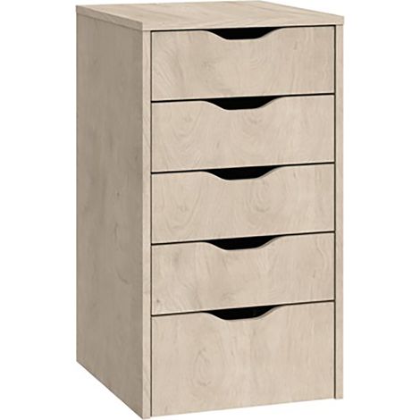 Commode Meuble de rangement coloris effet bois - Hauteur 71 x Longueur 40 x Profondeur 43 cm -PEGANE-