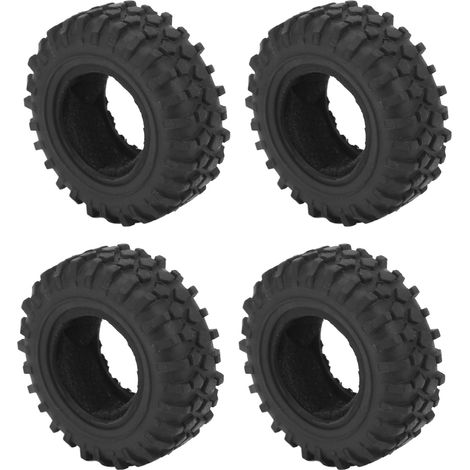 Lot de quatre pneus RC crawler de 1,25 pouce, flexibles et durables, adaptés aux voitures RC SCX24 1/24. (1/5)