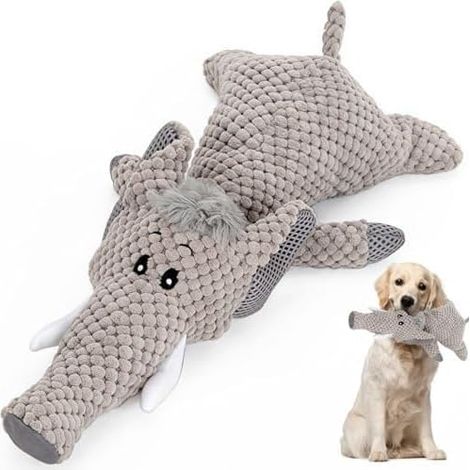 Peluche indestructible pour chien - Éléphant couineur, jouet à mâcher résistant adapté aux petites et grandes races