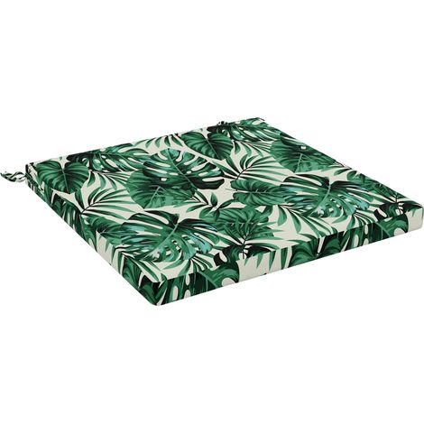 Coussin de siège 1 pièce SOEST 100 % polyester Motif feuilles vidaXL