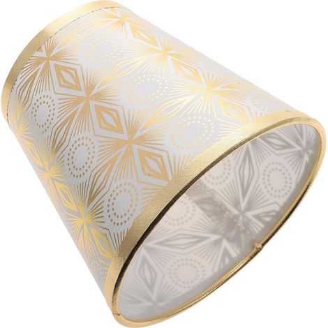 Abat jour en tissu doré Unomor avec motif imprimé housse