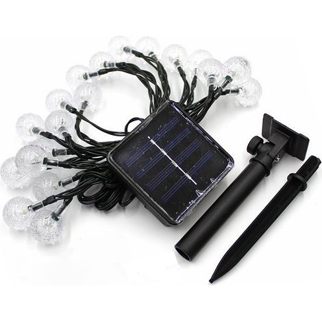 Lichterkette mit Kugeln, solarbetrieben, 5 Meter lang, 20 LEDs, wasserdicht, geeignet für Terrasse und Garten, farbenfrohe Beleuchtung (1/5)