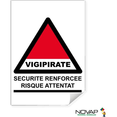 Panneau Vigipirate - Sécurité renforcée Risque Attentat - Adhésif A5 - 4610238