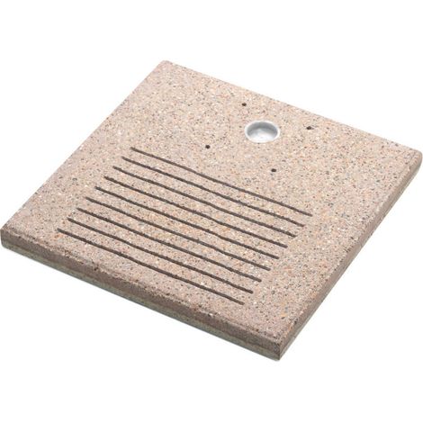 Base Quadrata 40x40x4 cm per Fontane con Ghiera Grande in Cemento Belfer 42/BSE/7.T Tortora (1/3)