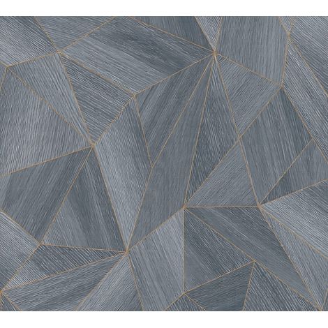 Carta da parati grafica Profhome 361333 Carta da parati TNT liscia con forme geometriche opaca grigio nero 5,33 m2