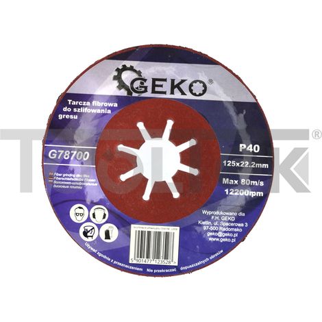 GEKO G78700 DISCO MOLA IN FIBRA P40 GRES GRANITO PIETRA 125mm (1/5)