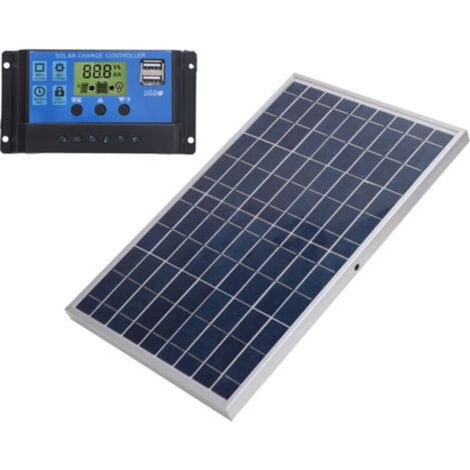 Panneau solaire 10W 12V polycristallin IP65, étanche, Portable, contrôleur de Charge 30A pour l'extérieur-Crezuo