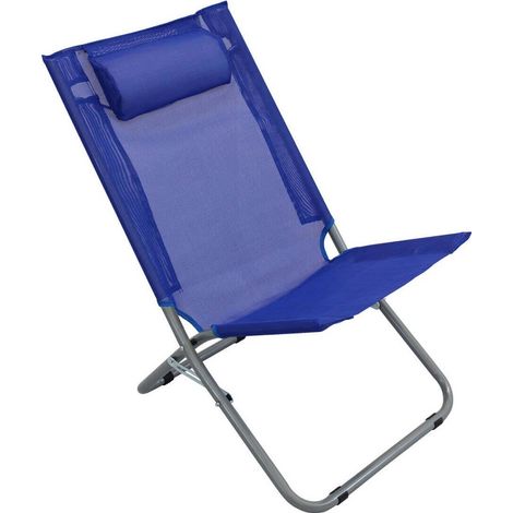 Silla plegable 190x57x98h azul con cojín mod.Alta Steel