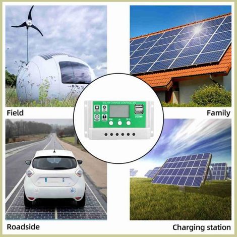 Cocosity Panneaux solaires Kit De Panneau Solaire En Silicium Monocristallin 20W 12V 50A Vert jeux securite Contrôleur vert 50A (1/5)