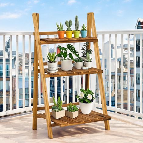 Porte-plantes 3 niveaux pliable 60 x 37 x 93 cm (1/5)