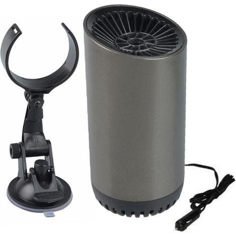 24V 150W 10A Auto-Heizungs-Defroster, 180° drehbarer tragbarer Windschutzscheiben-Defroster, für Auto-Anhänger, SUV, LKW, Wohnmobil, Silbergrau mit USB-Stent