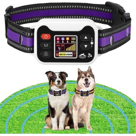 Clôture GPS sans fil pour chiens – Système de sécurité portable avec collier étanche et rechargeable – Rayon ajustable 15-2000m – 3 modes de dressage (bip, vibration, stimulation) (1/5)