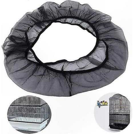 Filet de Protection Noir en Maille pour Cage à Oiseaux - Couverture Extensible Douce pour Perruches et Volailles (1/5)