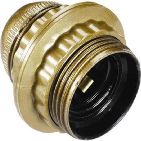 Presa filettata E27 oro con anello, diametro 10, 150W, 4A, 250V