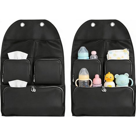 Car Seat Organizer Compatible with VW T6, Vehicle Back Organizer with Multiple Pockets for Baby Products, Travel Essential Storage for VW T5 T6 T6.1 (2 Pack) (1/5)
